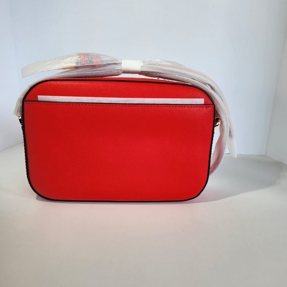 Michael Kors Jet Set Large Saffiano Leather Crossbody Bag- Coral NWT - Picture 6 of 12